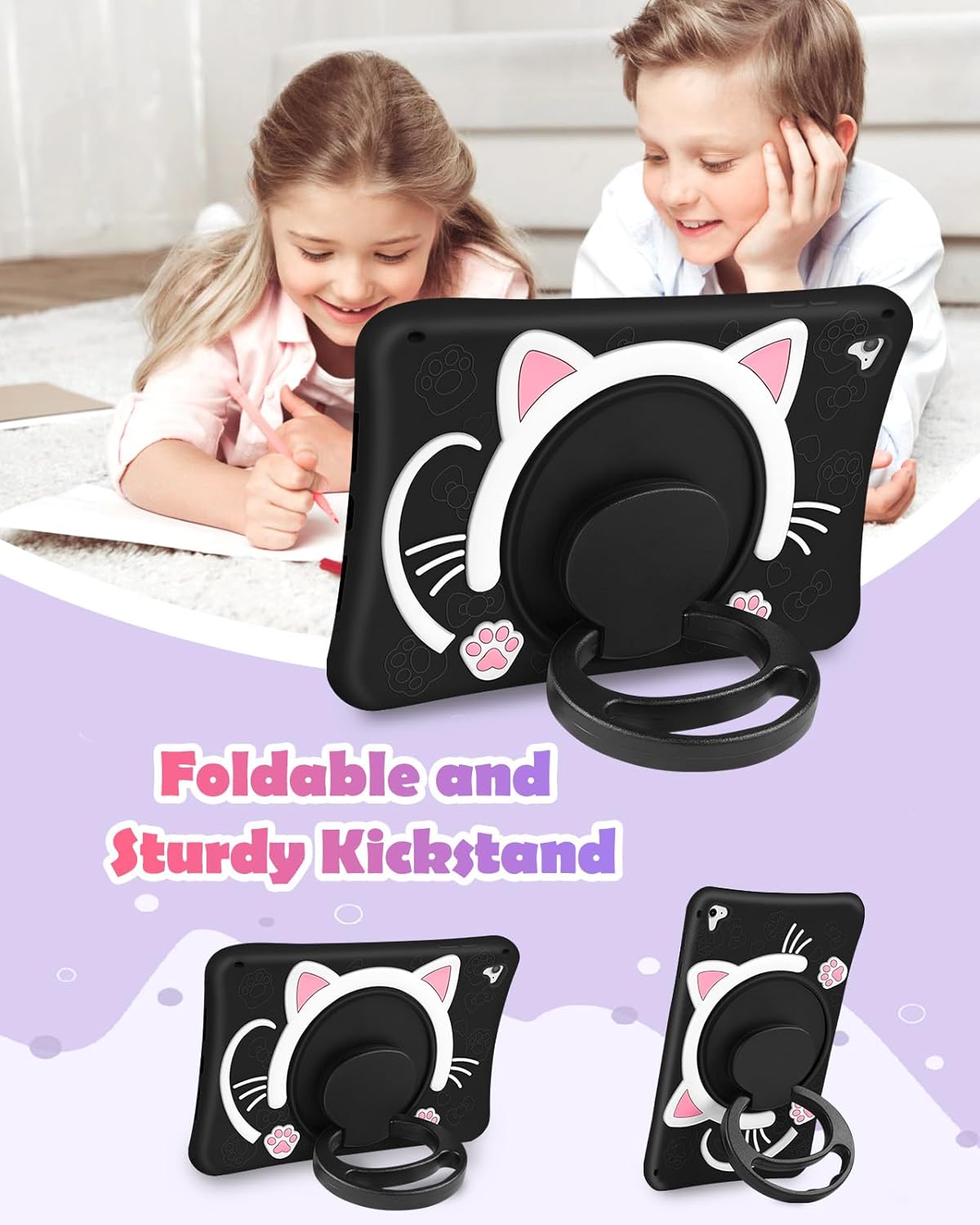 Cat Or Astronaut Shockproof Kids Case For Ipad 5/6 - 9.7 Cat Or Astronaut Shockproof Kids Case For Ipad 5/6 - 9.7
